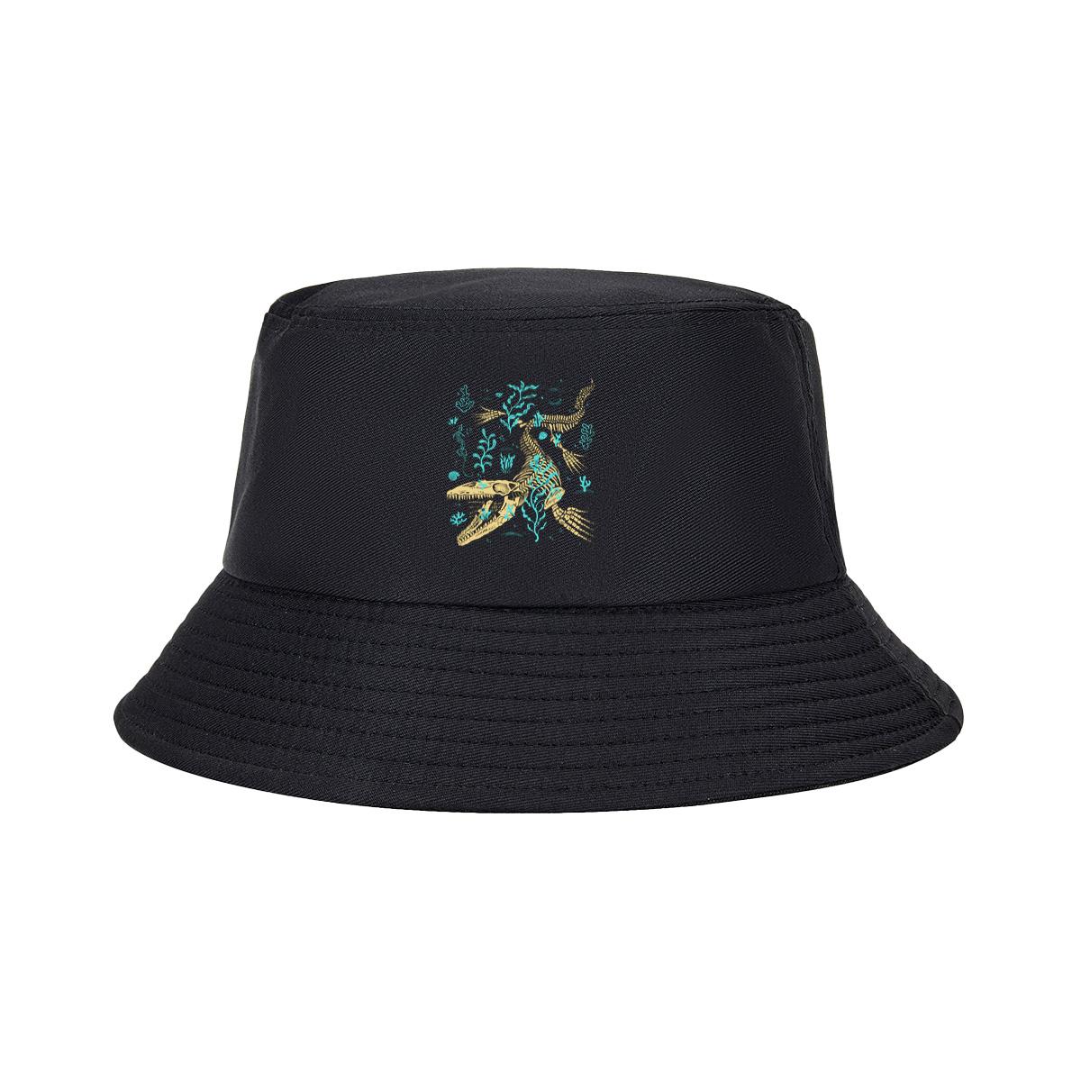 Mosasaurus Skeleton in Ocean Depths - Fisherman's Hat