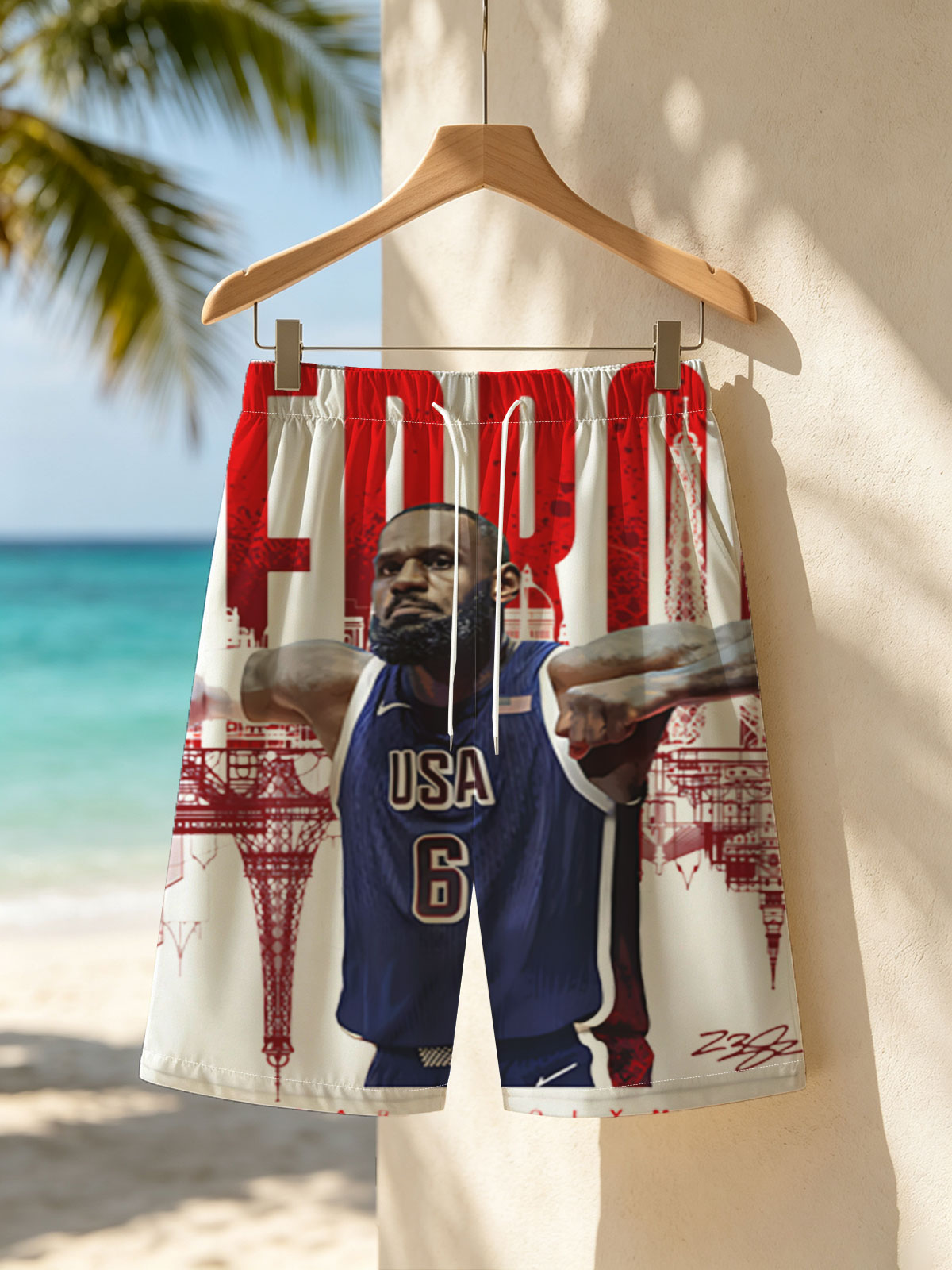 LeBron James USA Basketball 2024 Paris Olympics -  Beach shorts