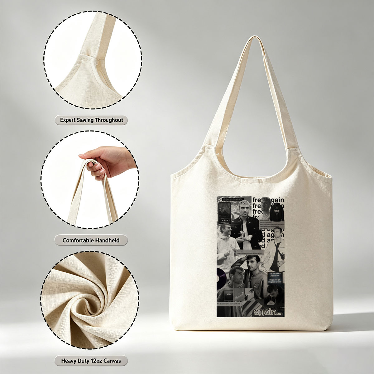 Maluma in a Collage of Emotional Moments Featuring Lyrics and Music Themes - Canvas shoulder bags/