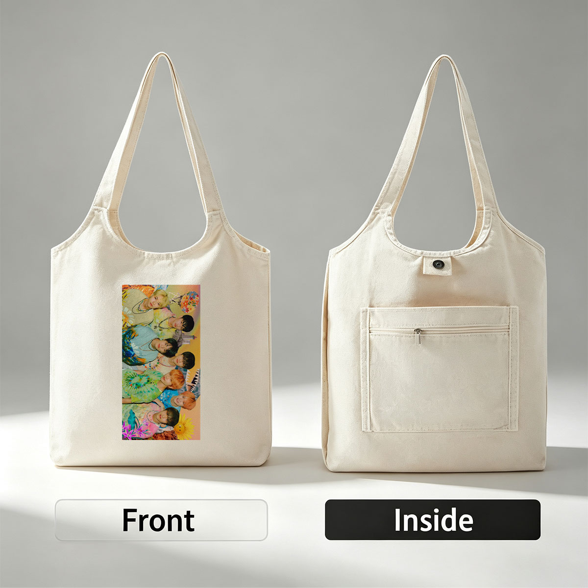 NCT Dream Summer Vibes Colorful Tie-Dye Fashion Group Portrait - Canvas shoulder bags/
