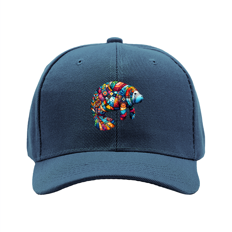 1pc New Baseball Cap Colorful Mosaic Bear Print Unisex Adjustable Hat for Outdoor Activities and Casual Wear Adults Fashion Accessory