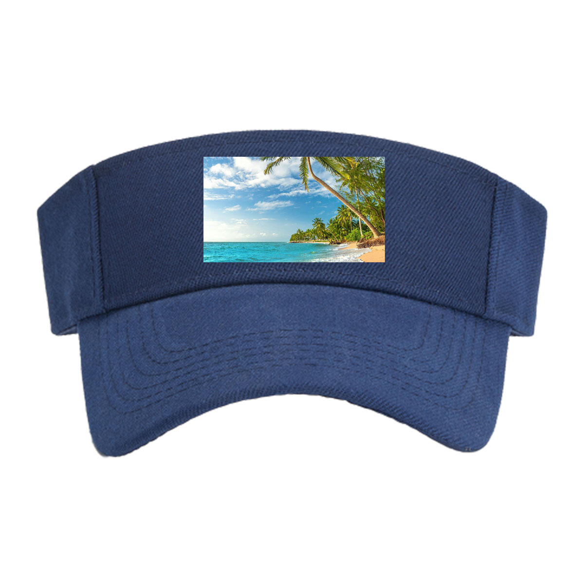 Tropical Beach with Palm Trees and Crystal Clear Water -  Visor cap