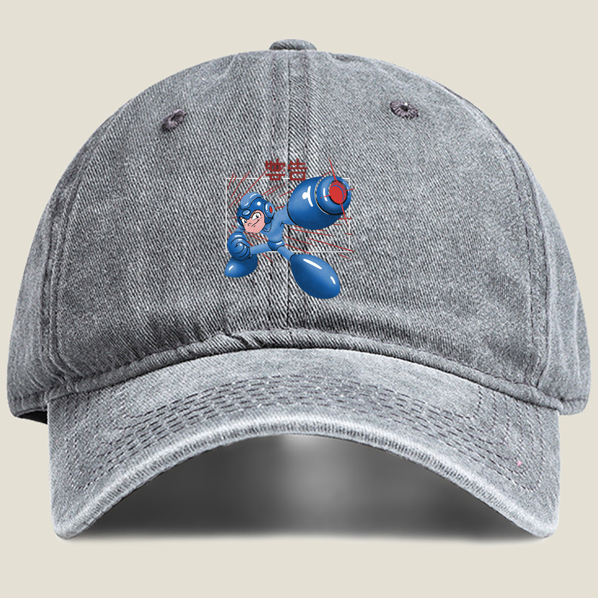 Mega Man Alert - Washed Denim - Baseball Cap