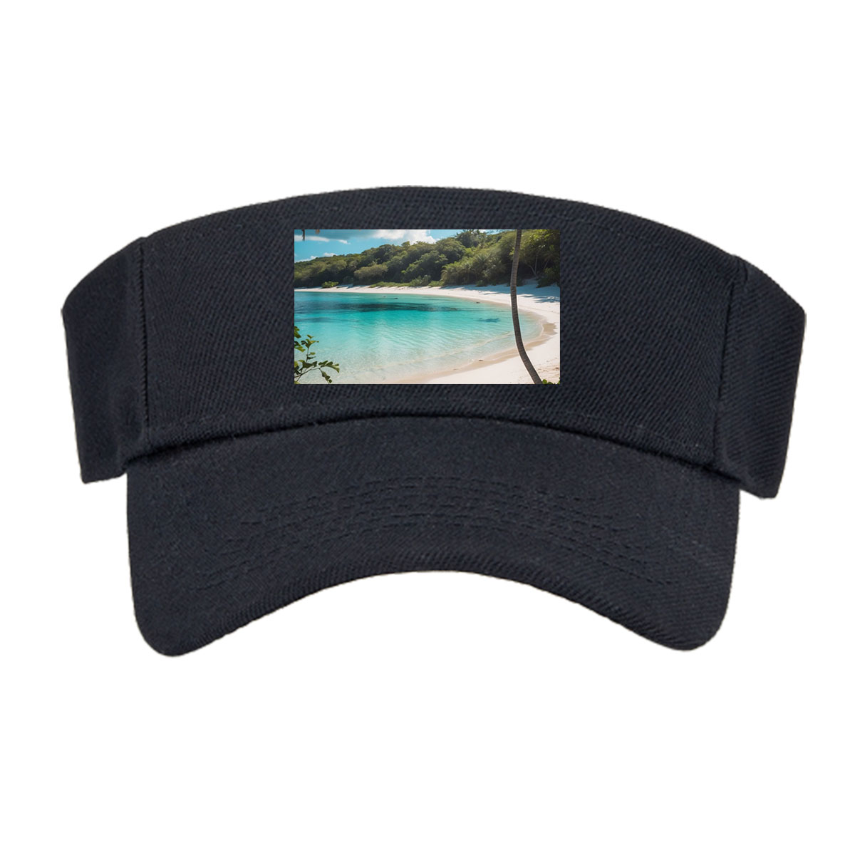 Tropical Beach with Palm Trees and Crystal Clear Water -  Visor cap