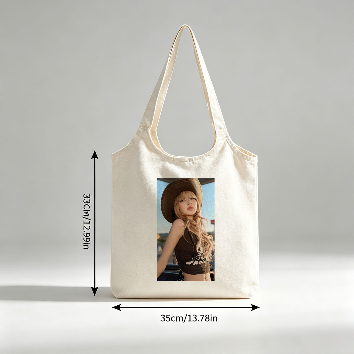 Lisa Blackpink Cowboy Hat Outfit Fashion Photo Shoot - Canvas shoulder bags/