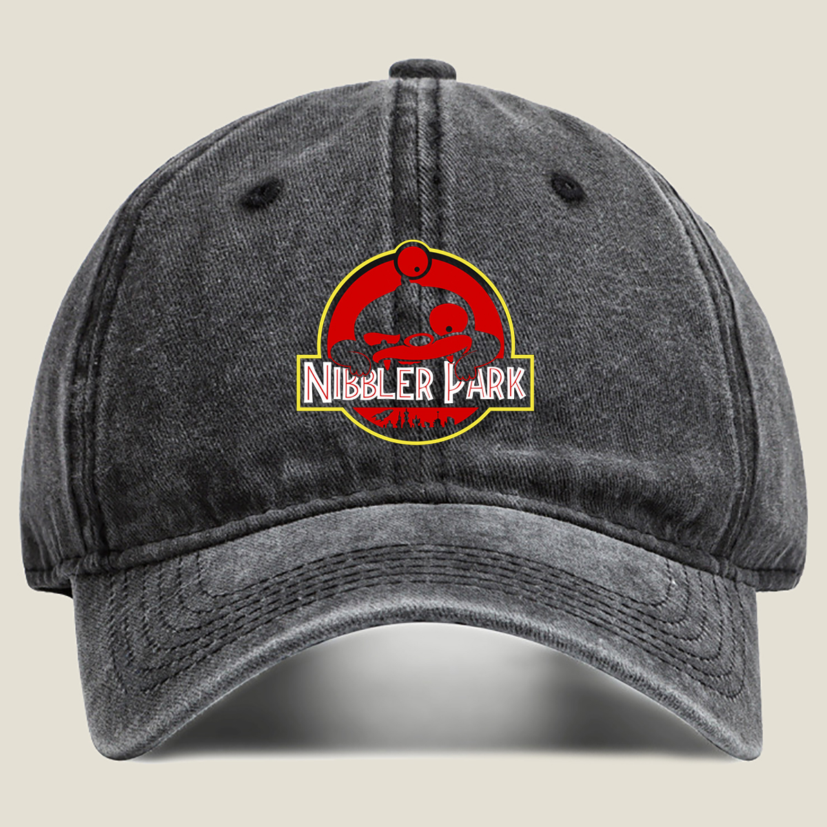 Nibbler Park: A Tribute to the Iconic Alien from *The Simpsons* - Washed Denim - Baseball Cap