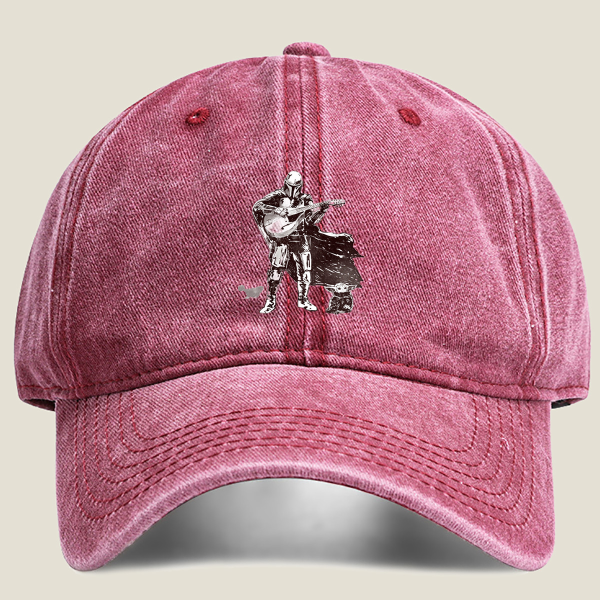 The Mandalorian Playing Mandolin with Grogu - Hat