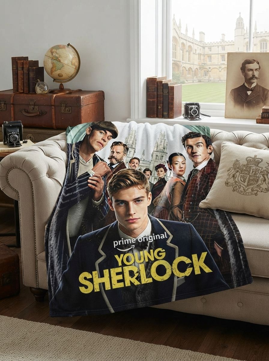 Custom Photo Face Blanket Personalized Flannel Fleece Mystery Detective Series Artwork Cozy Throw Skin Friendly Anti