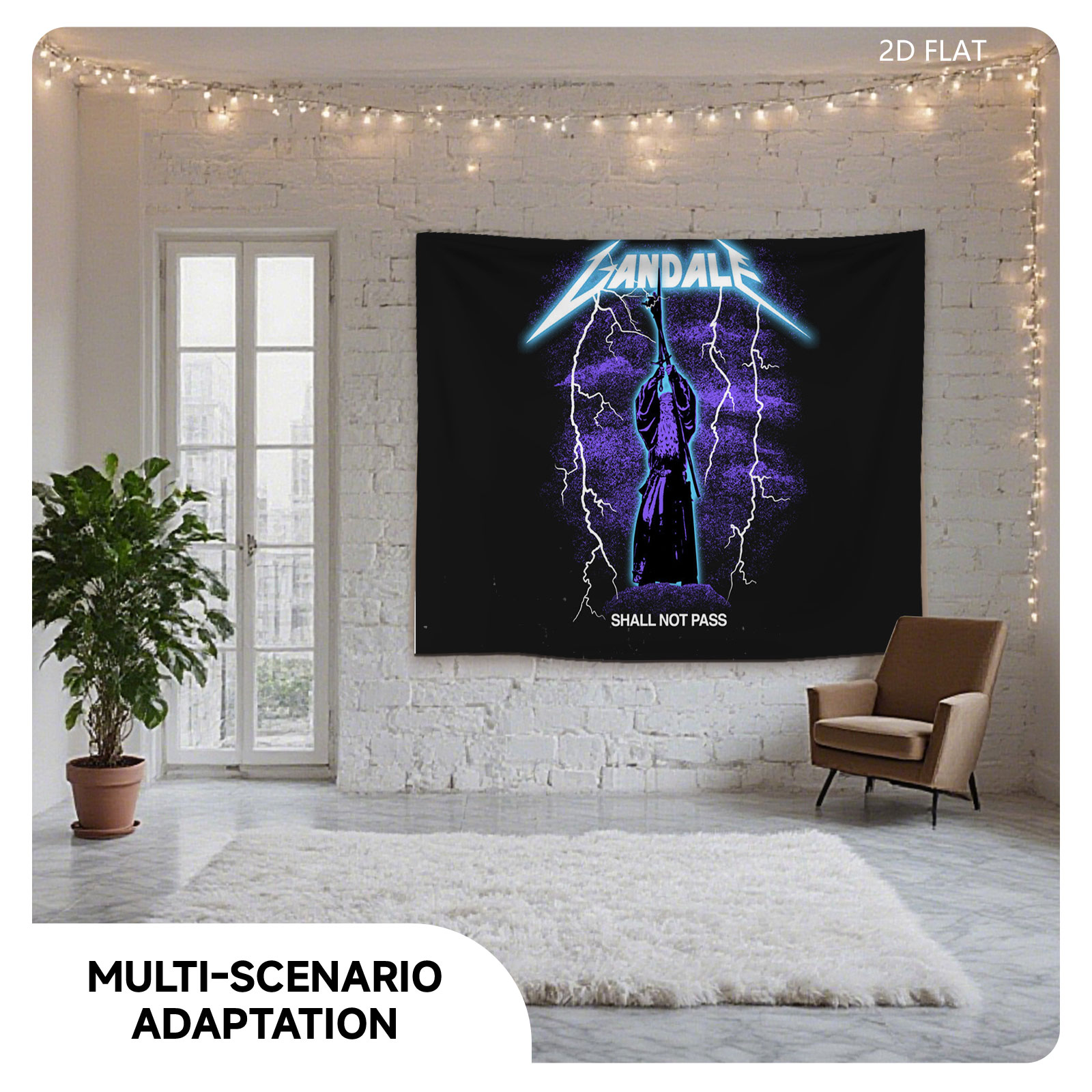 Gandalf Shall Not Pass Metallica Style Poster - Tapestry