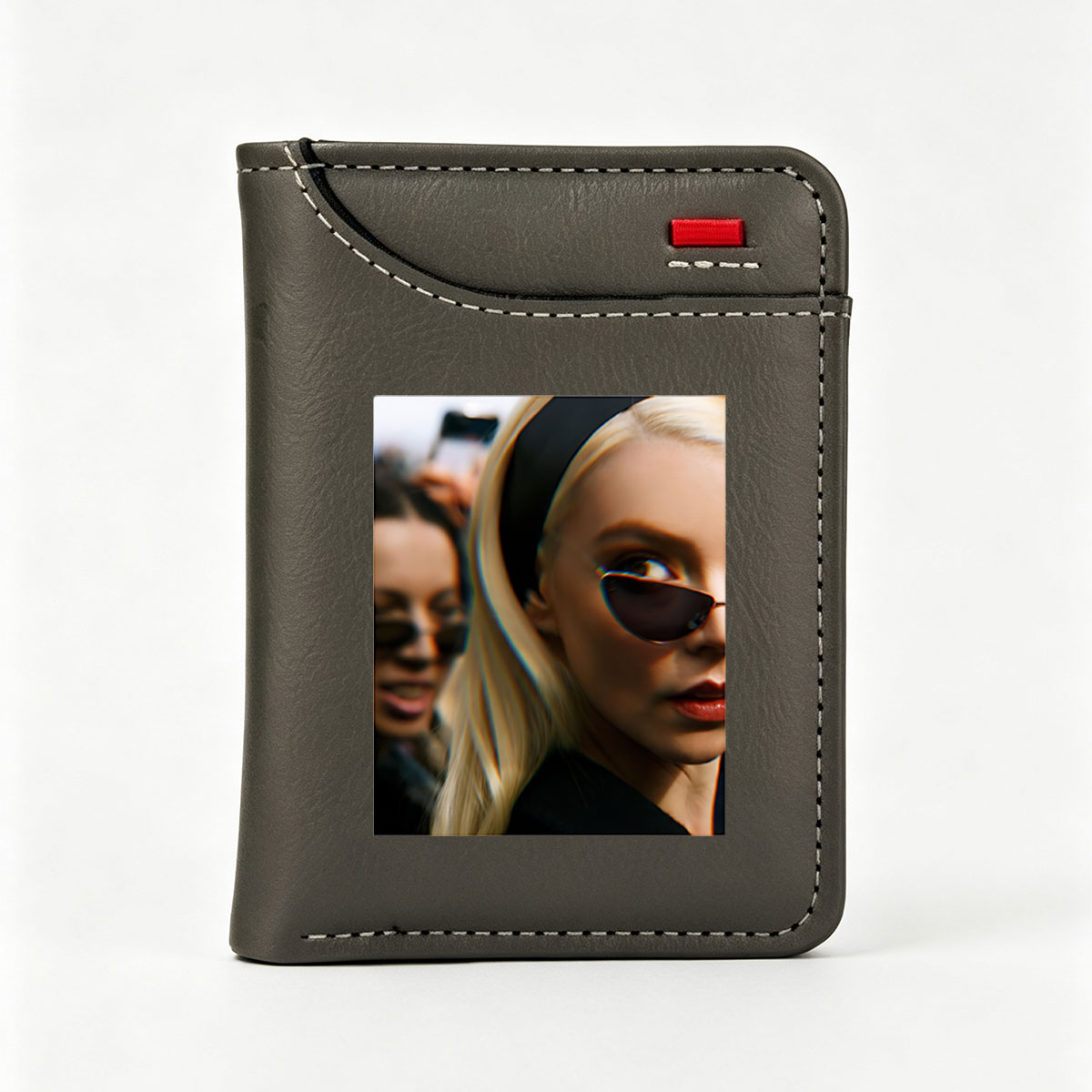 Blonde Woman in Sunglasses with Headband at Event - Vertical Style Wallet