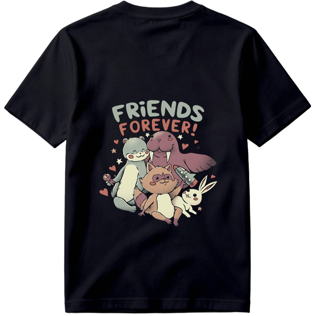 Friends Forever: Otter, Walrus, Cat, and Rabbit - Tee