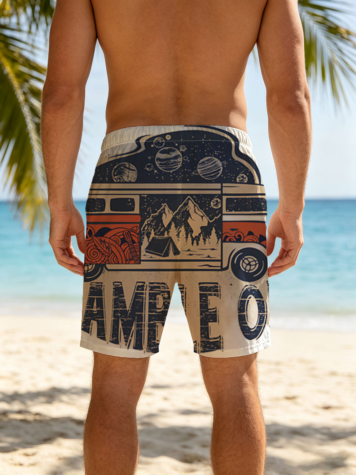 Ramble On: Van Adventure with Mountains, Stars, and Cosmic Vibes -  Beach shorts