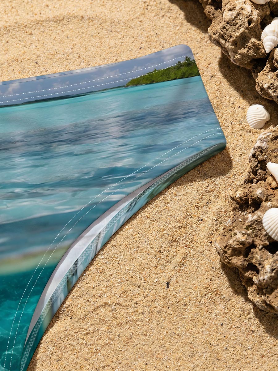 Crystal Clear Waters and Palm Trees in Paradise -  Men's swim trunks