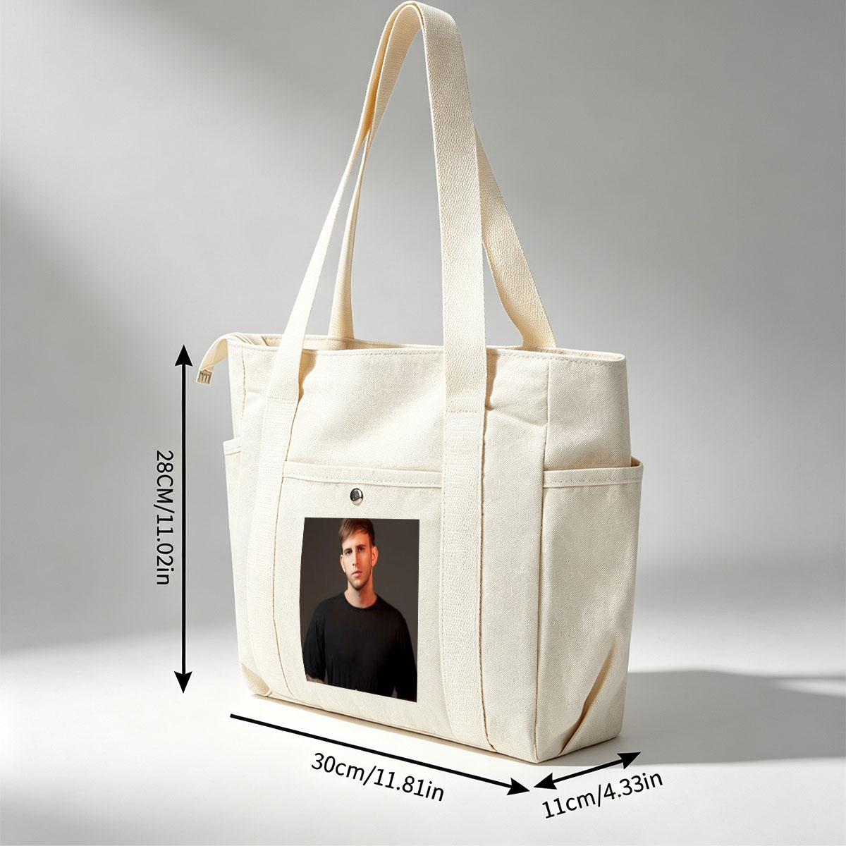 Logan Paul in a Studio Portrait Wearing a Black T-Shirt - Multi-pocket bags