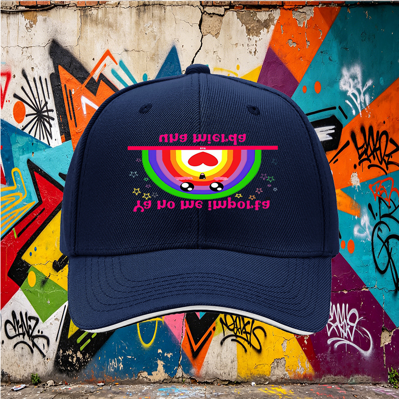 Unisex Classic Sandwich Hat with Rainbow Kawaii Design and 