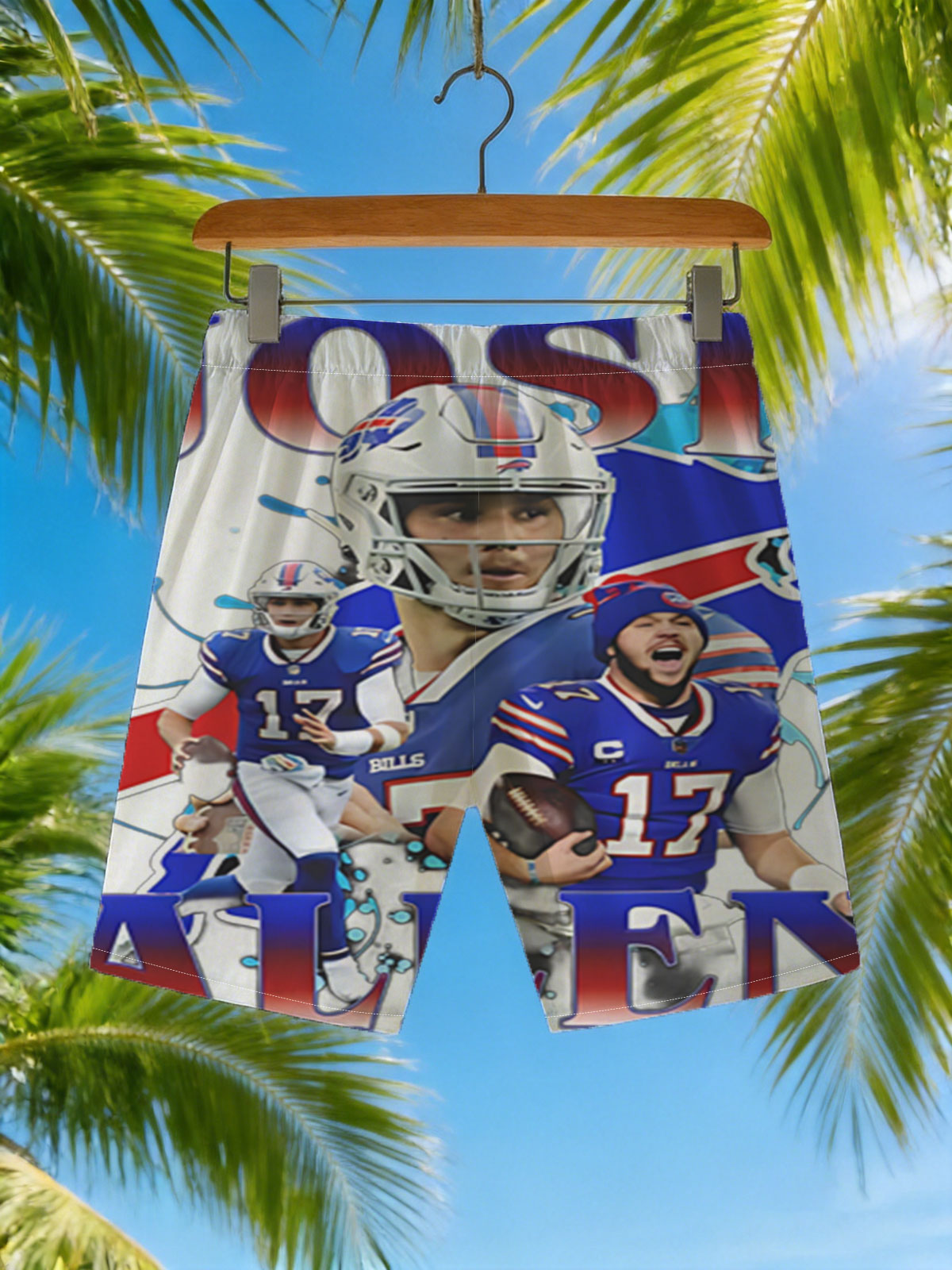 Josh Allen, Buffalo Bills QB, in Action and Celebration Moments -  Beach shorts