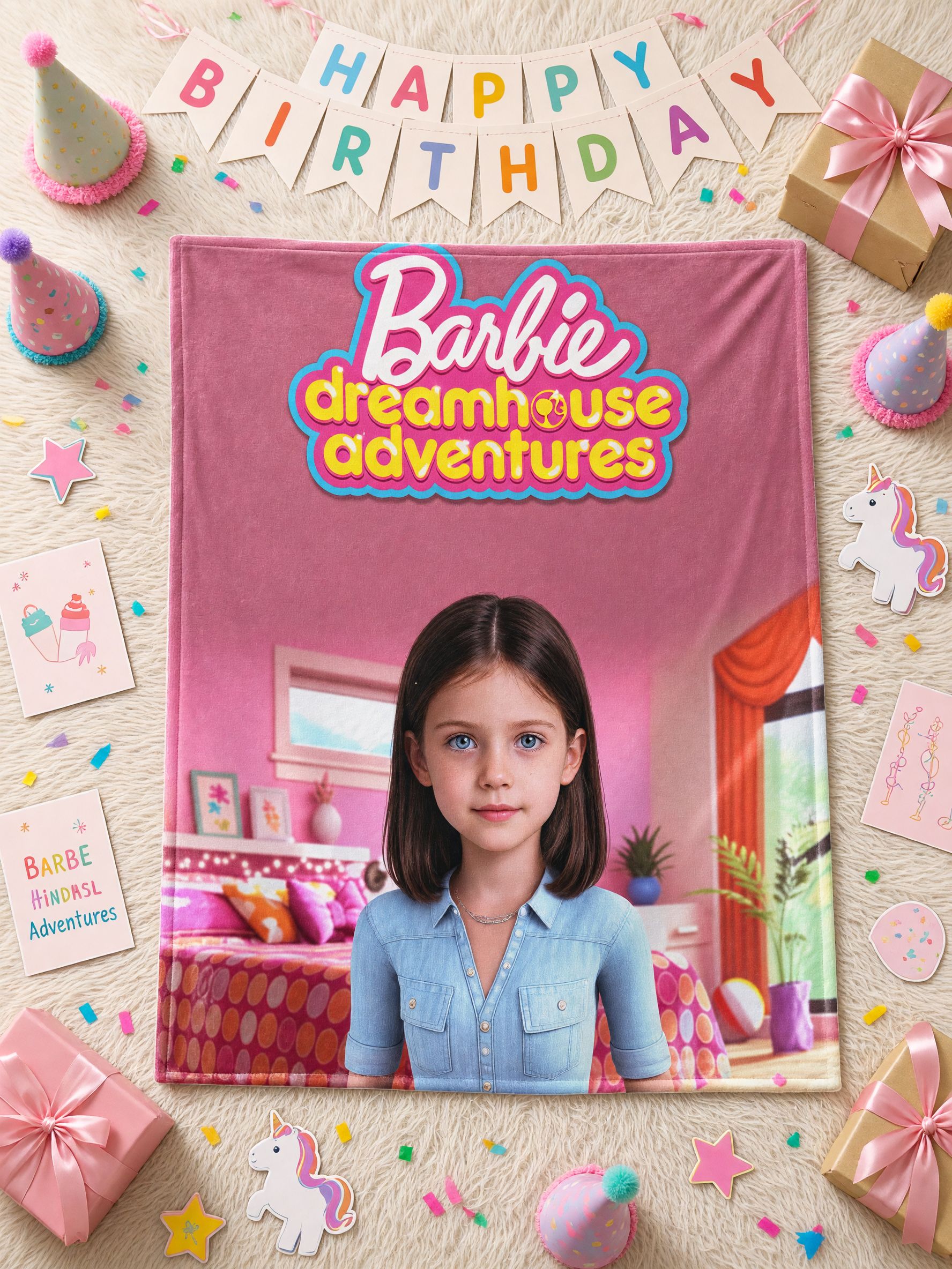 Custom Face Photo Blanket Personalized Pink Bedroom Soft Flannel Fleece Throw Ideal Cozy Keepsake Gift for Girls Bed