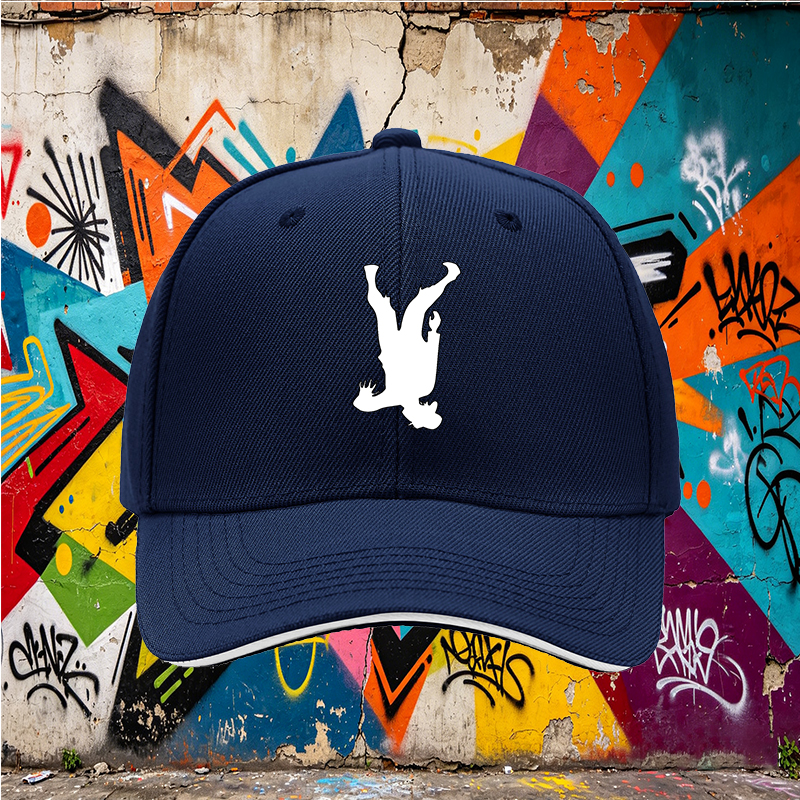 Unisex Classic Sandwich Hat with Zombie Silhouette Print - Perfect for Halloween, Outdoor Events, and Casual Wear - Ideal for Adults Who Love Horror Themes and Unique Fashion Statements