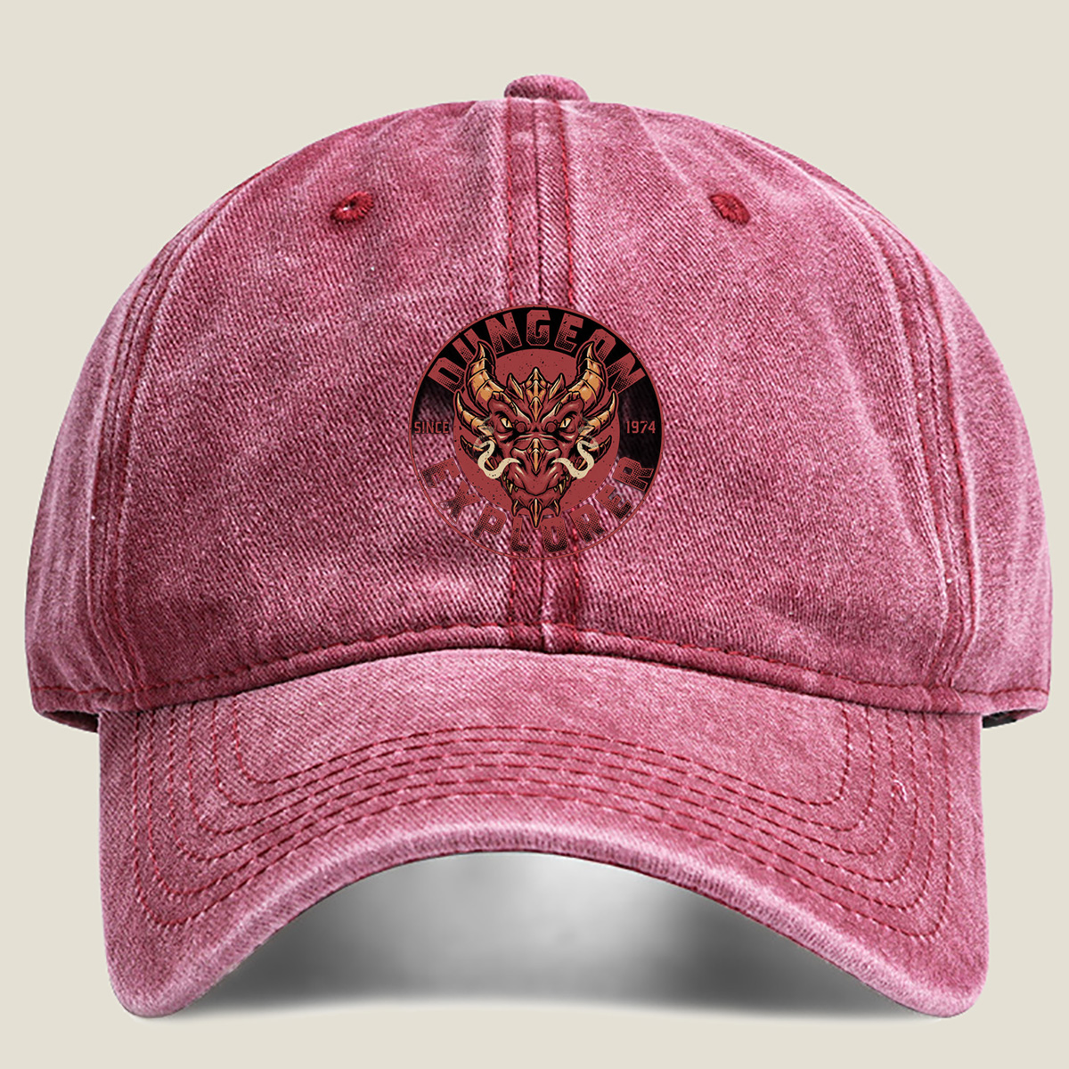 Dungeon Explorer: Red Dragon Emblem - Washed Denim - Baseball Cap