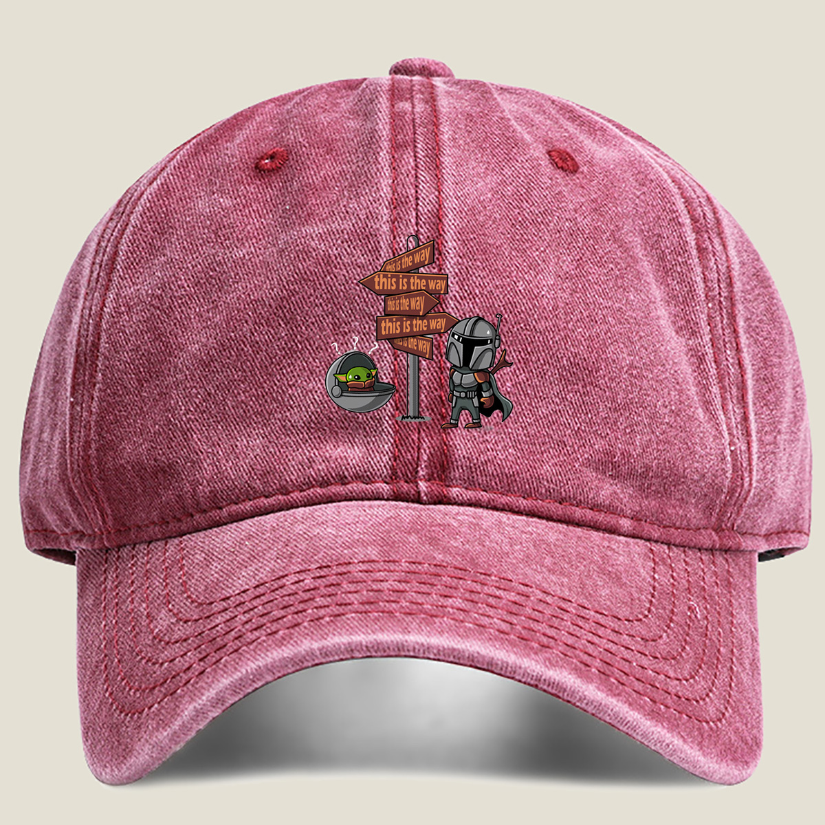 The Mandalorian and Grogu at Crossroads Sign - Hat