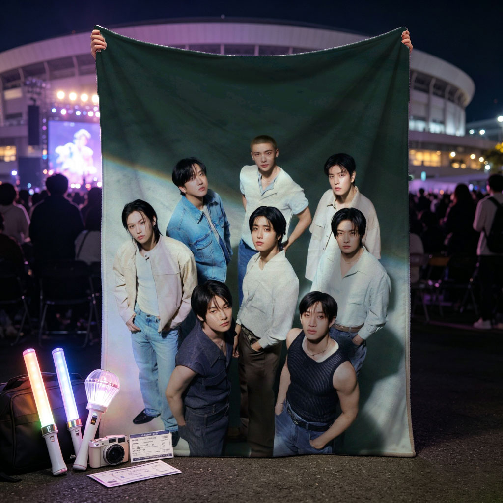 SEVENTEEN Group Photo on a Minimalist Background with Casual Outfits and Confident Poses - Blankets
