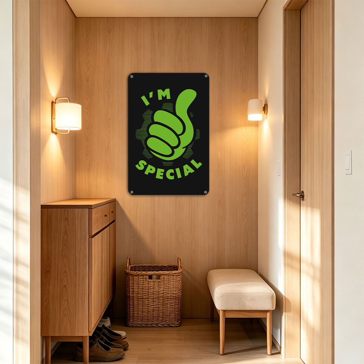 I'M SPECIAL - Green Thumbs Up Gesture Design - painting