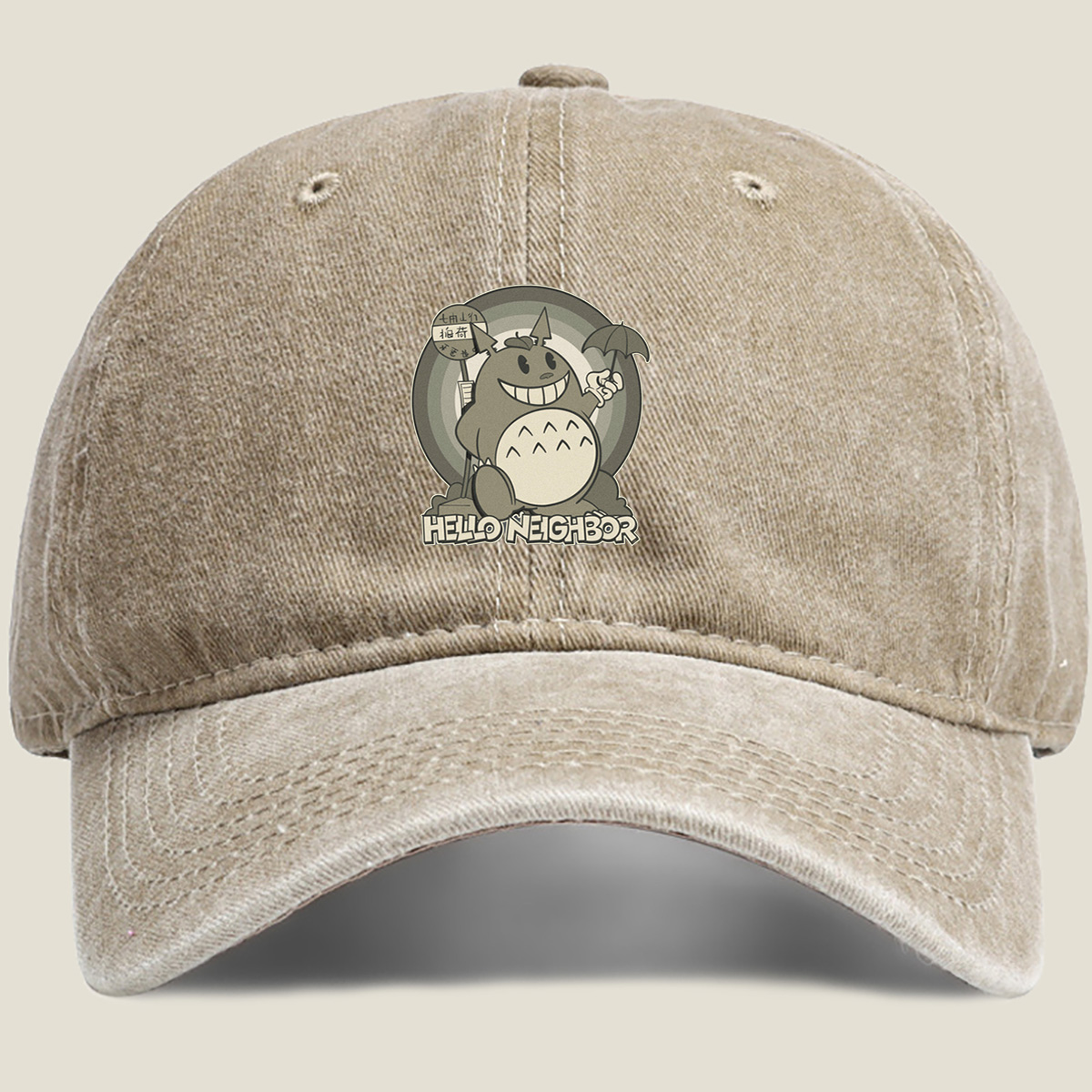 Hello Neighbor Totoro - Washed Denim - Baseball Cap