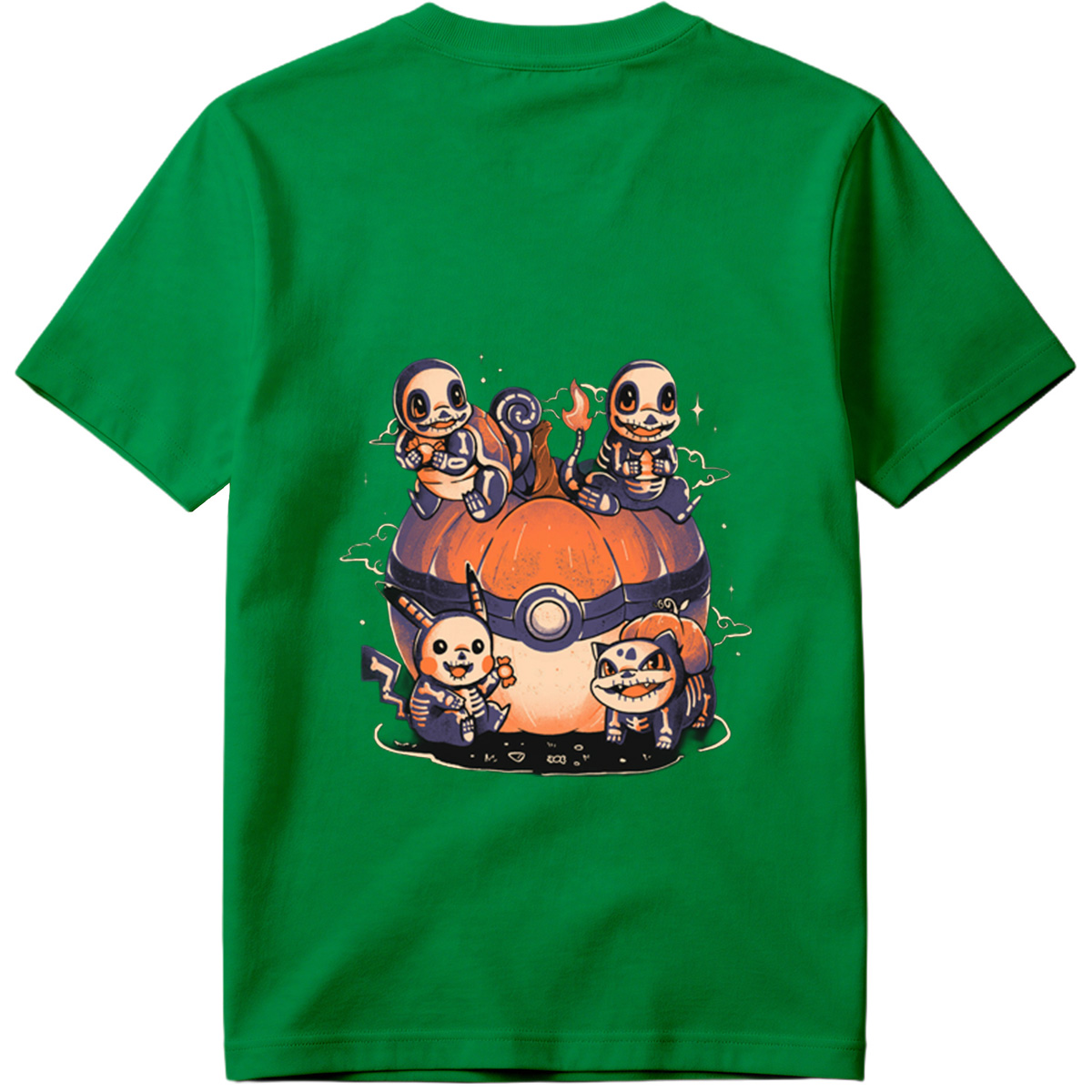 Pokémon: Skeleton Eeveelutions on a Pokéball Pumpkin - Tee