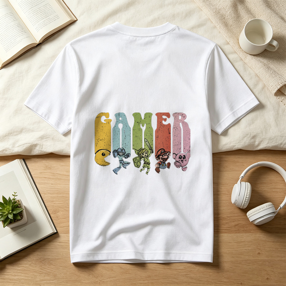 Gamer: Pac-Man, Mega Man, Zelda, Mario, Kirby - Tee