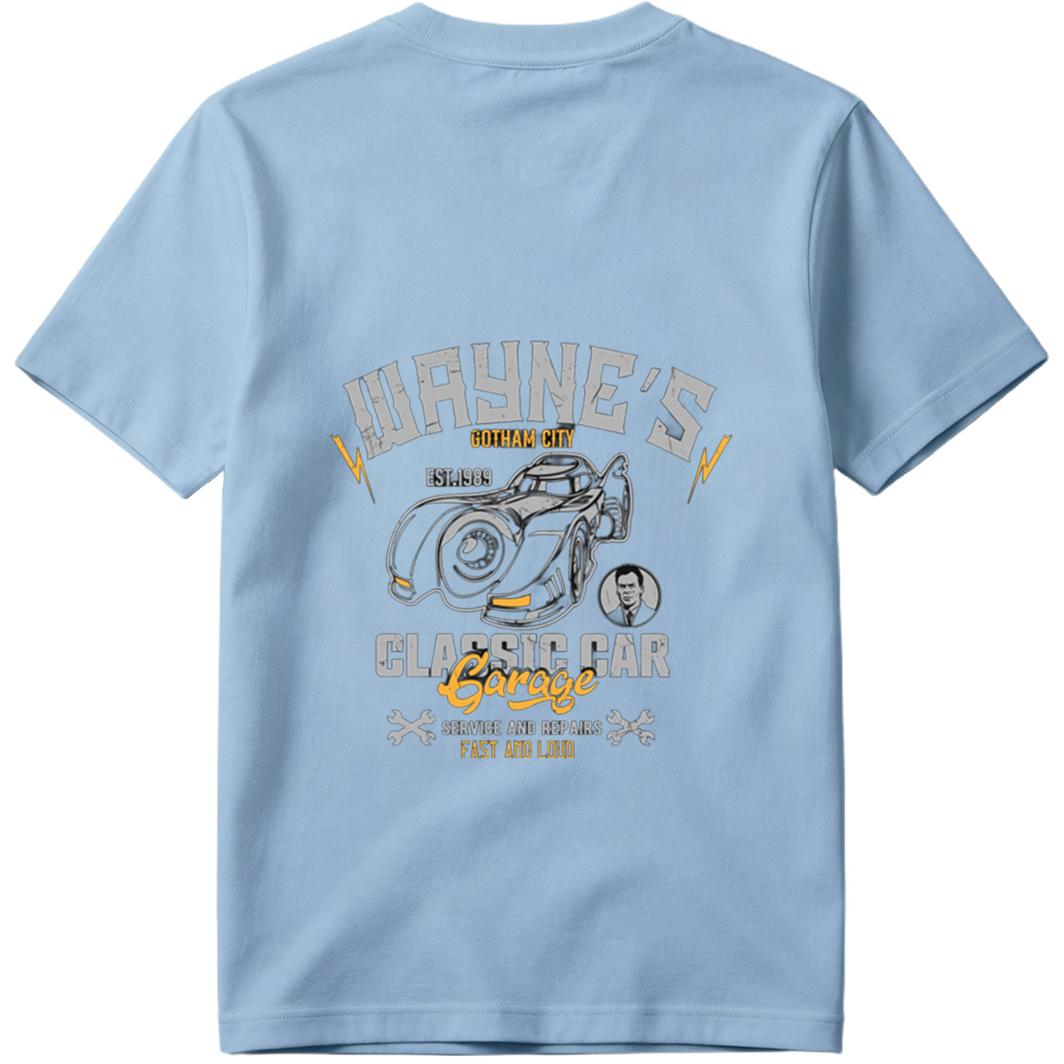 Wayne's Gotham City Classic Car Garage: Batman and Bruce Wayne - Tee