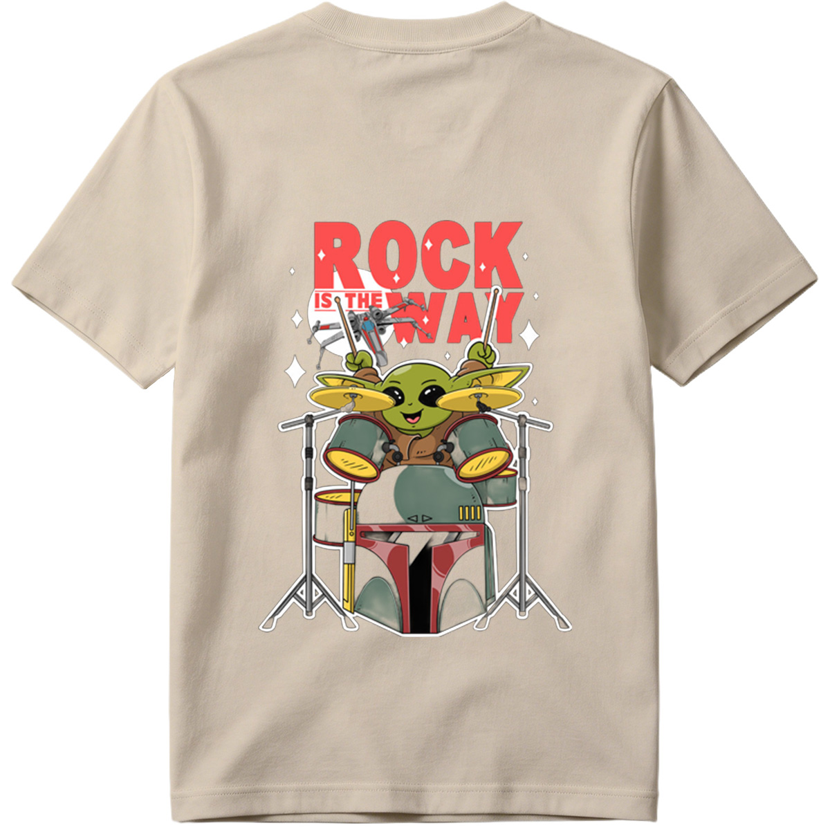 Baby Yoda Playing Drums Rock Is The Way - Tee