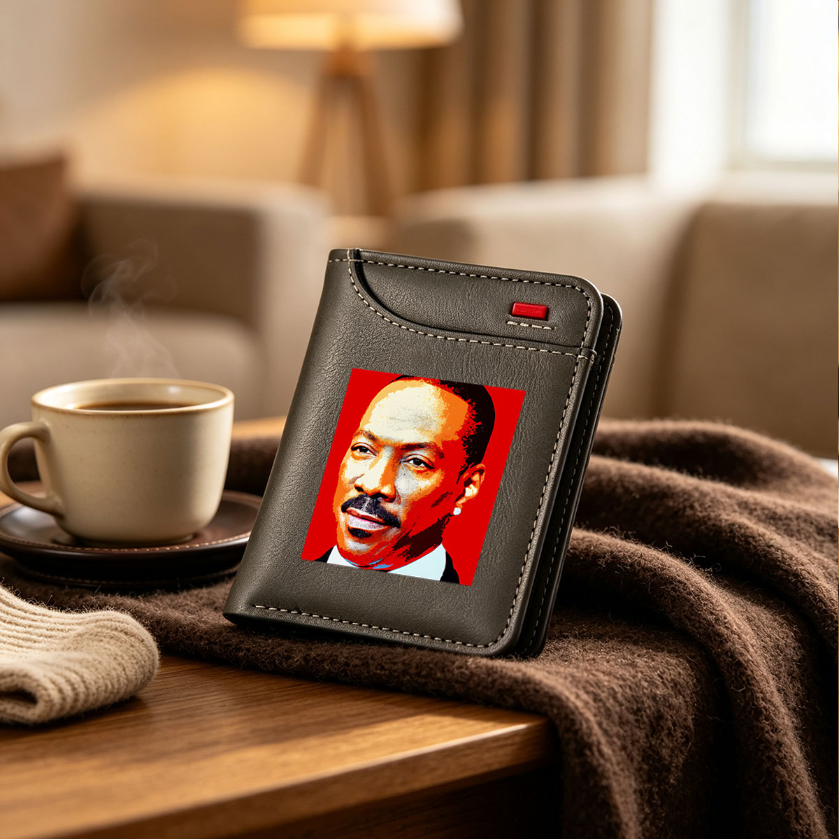 Eddie Murphy in a vibrant pop art style portrait - Vertical Style Wallet