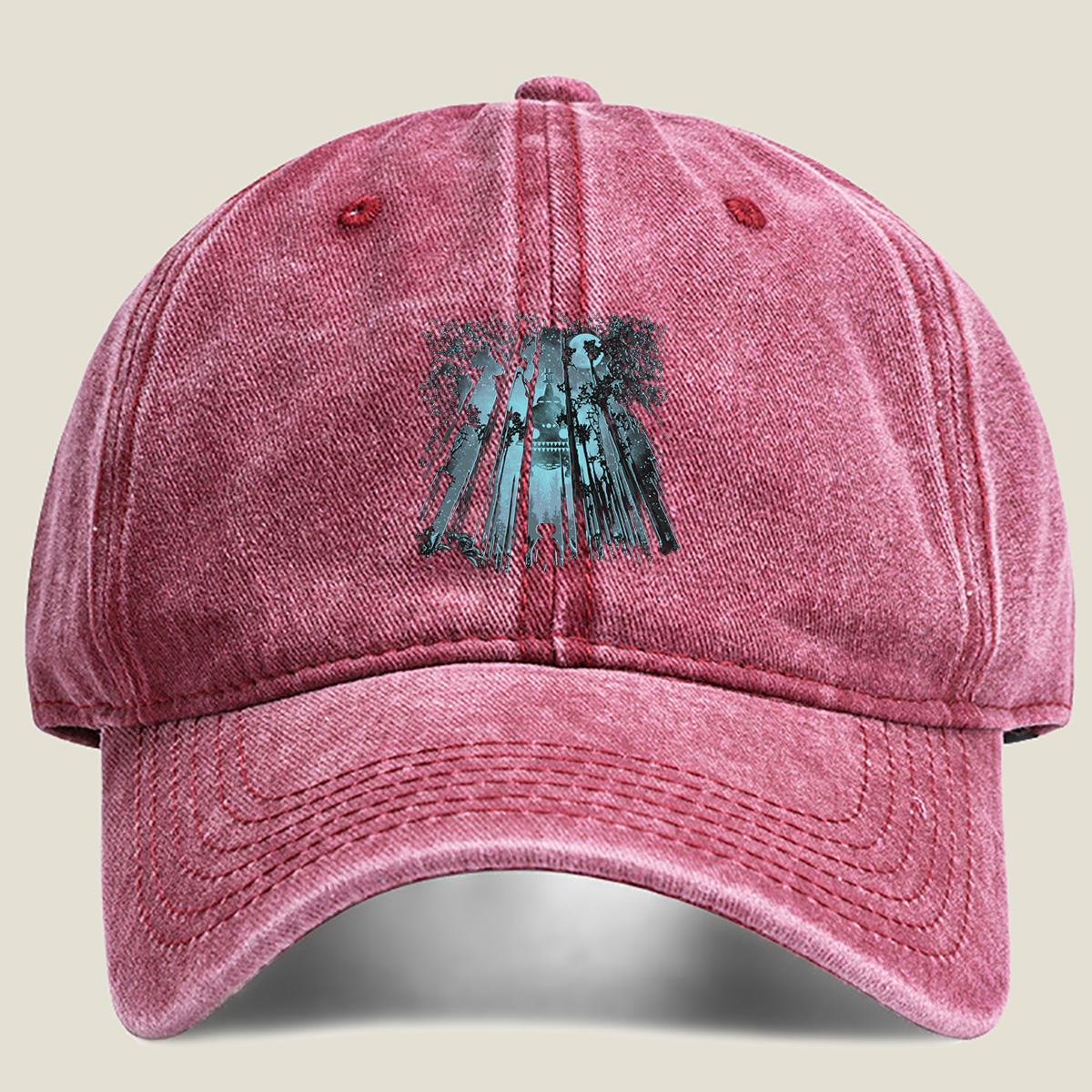 Tales of the Forest: The Child and the Moonlit Tower - Washed Denim - Baseball Cap