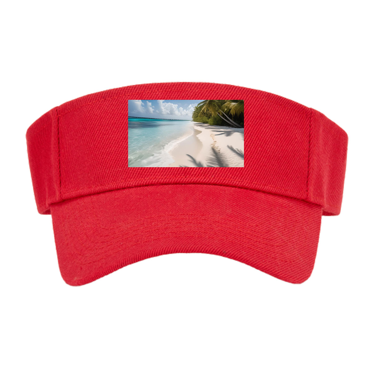 Tropical Beach with Palm Shadows and Crystal Clear Water -  Visor cap