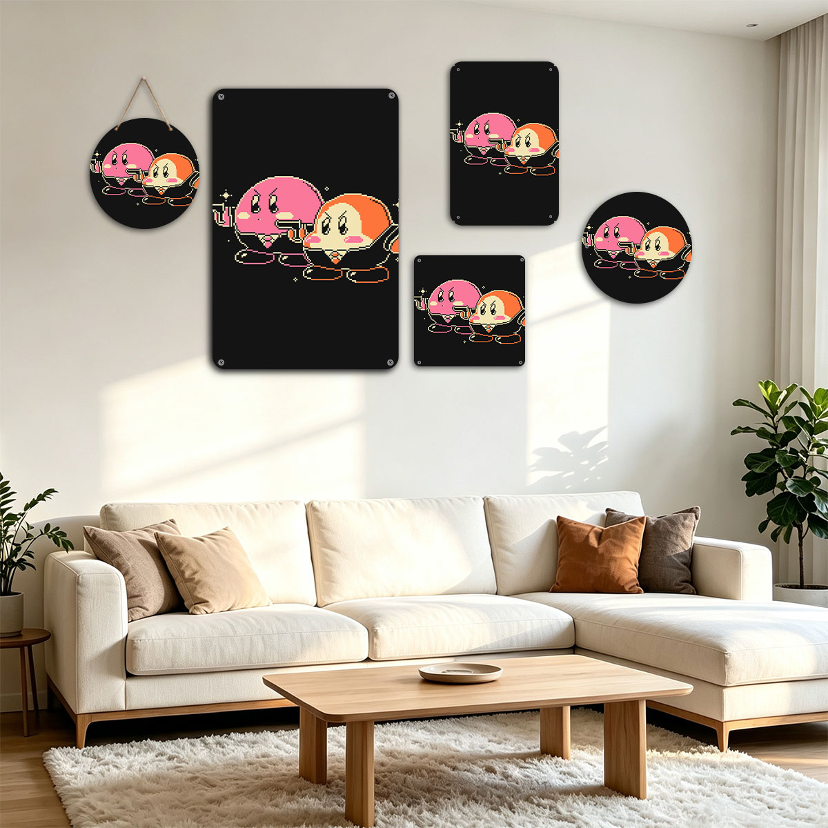 Kirby and Waddle Dee in Pixel Art Style - painting