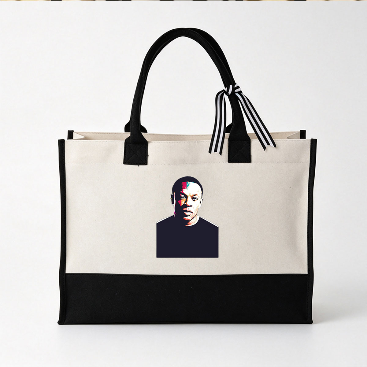 Drake Portrait in Pop Art Style - Canvas patchwork gift tote bag