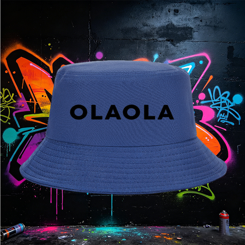 Unisex Fisherman Hat with OLAOLA Logo Print - Classic Cotton Bucket Hat for Outdoor Activities, Travel, and Casual Wear - Suitable for Men and Women Seeking Stylish Sun Protection