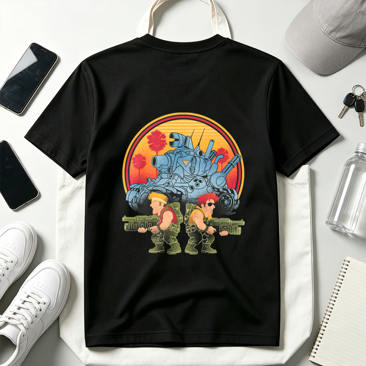 Double Dragon: Billy and Jimmy with Tank in Sunset - Tee