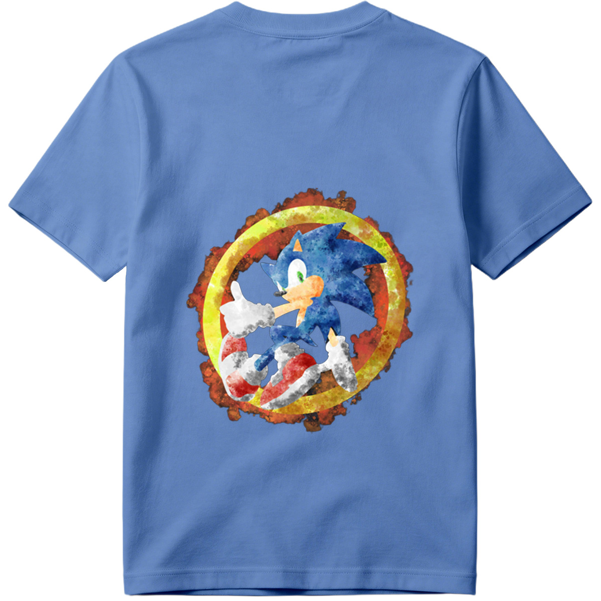 Sonic the Hedgehog in Watercolor Style - Tee