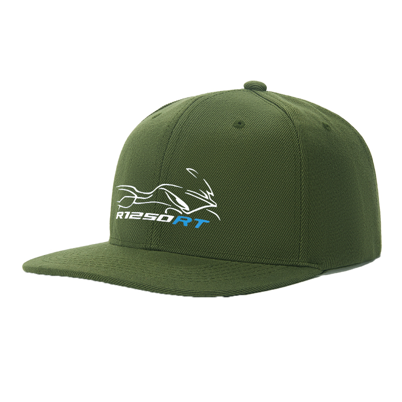 Flat Brim Baseball Cap R1250RT Motorcycle Logo Print Streetwear Underground Skate Style Hat for Basketball Court Skate Park Urban Riders and Hip Hop Artists