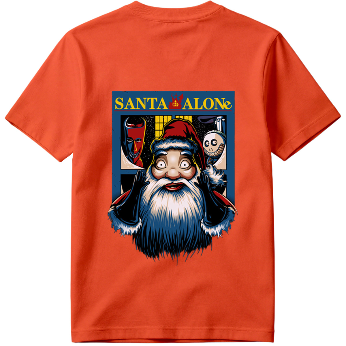 Santa Alone: Santa Claus, Jack Skellington, and Red Mask - Tee