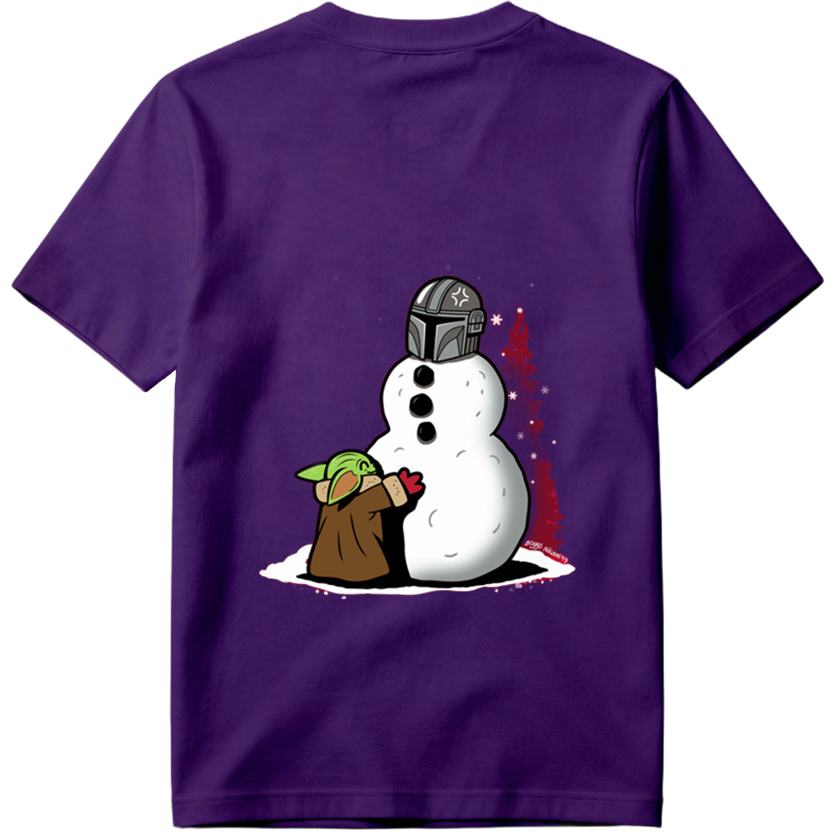 Mandalorian Snowman with Grogu - Tee