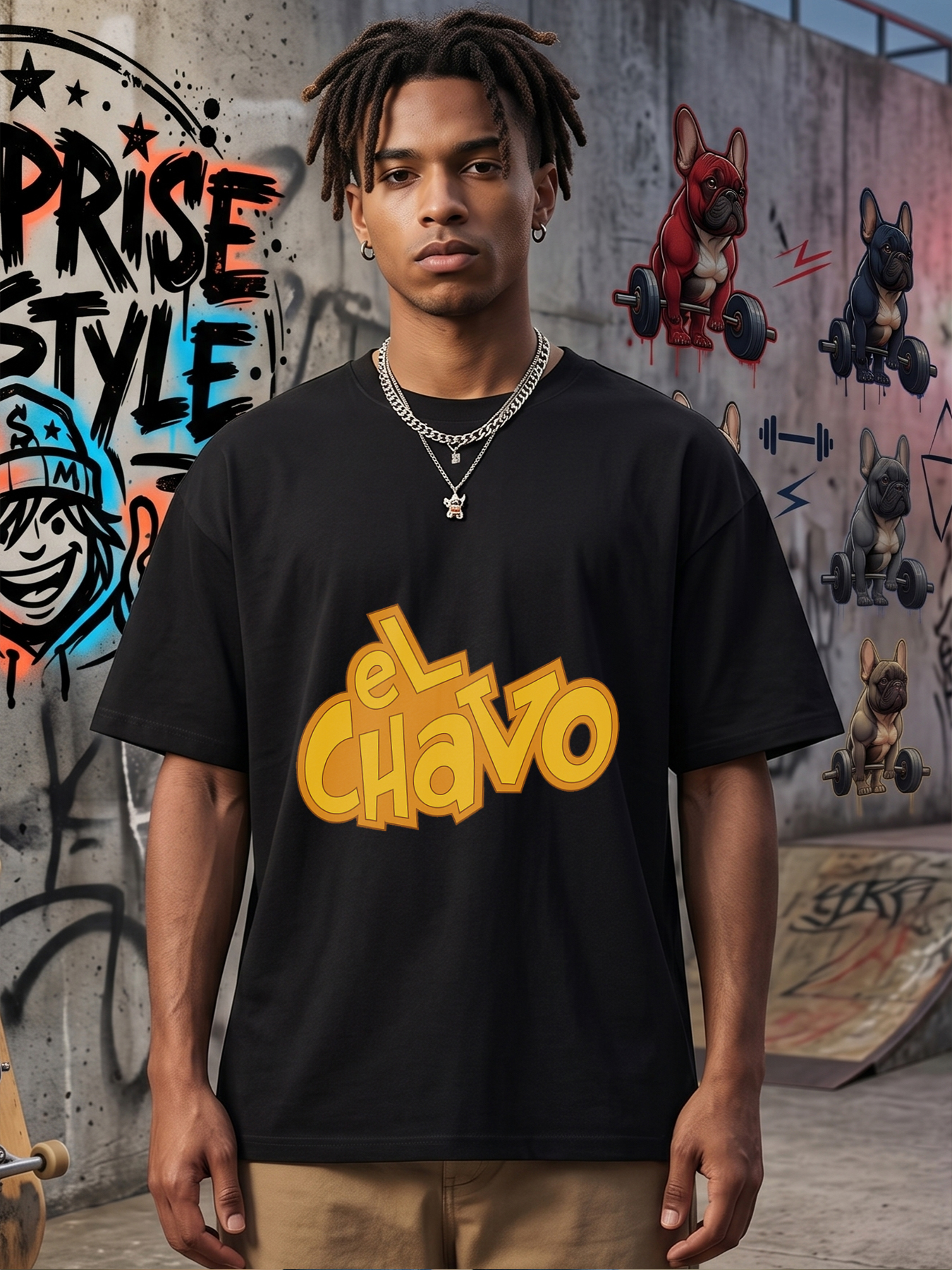 Men's El Chavo Printed T-Shirt Featuring Bold Yellow Logo Design Casual Round Neck Lightweight Breathable Summer Short Sleeve Tee for Fans of Classic Comedy Series Adults and Teenagers