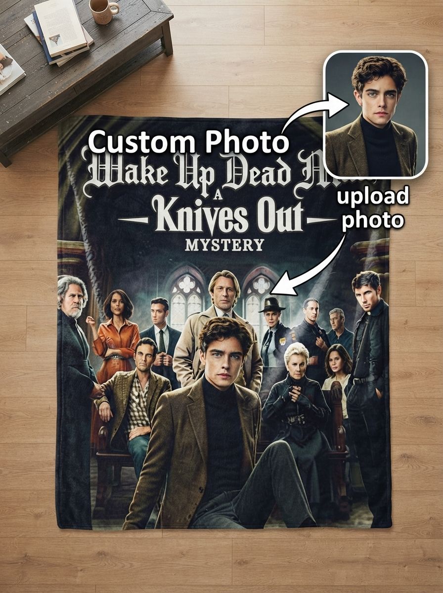 Custom Photo Flannel Fleece Throw Blanket Personalized Movie Mystery Cast Portrait Ultra Soft Warm Anti-Pilling Cozy