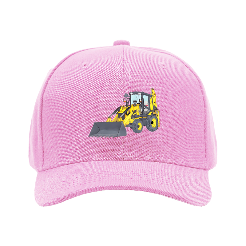 1pc New Baseball Cap with Yellow Excavator Print and Bold Text Design Unisex Adjustable Hat for Outdoor Work and Leisure Activities Suitable for Adults Who Love Construction Machinery and Heavy Equipment Themes