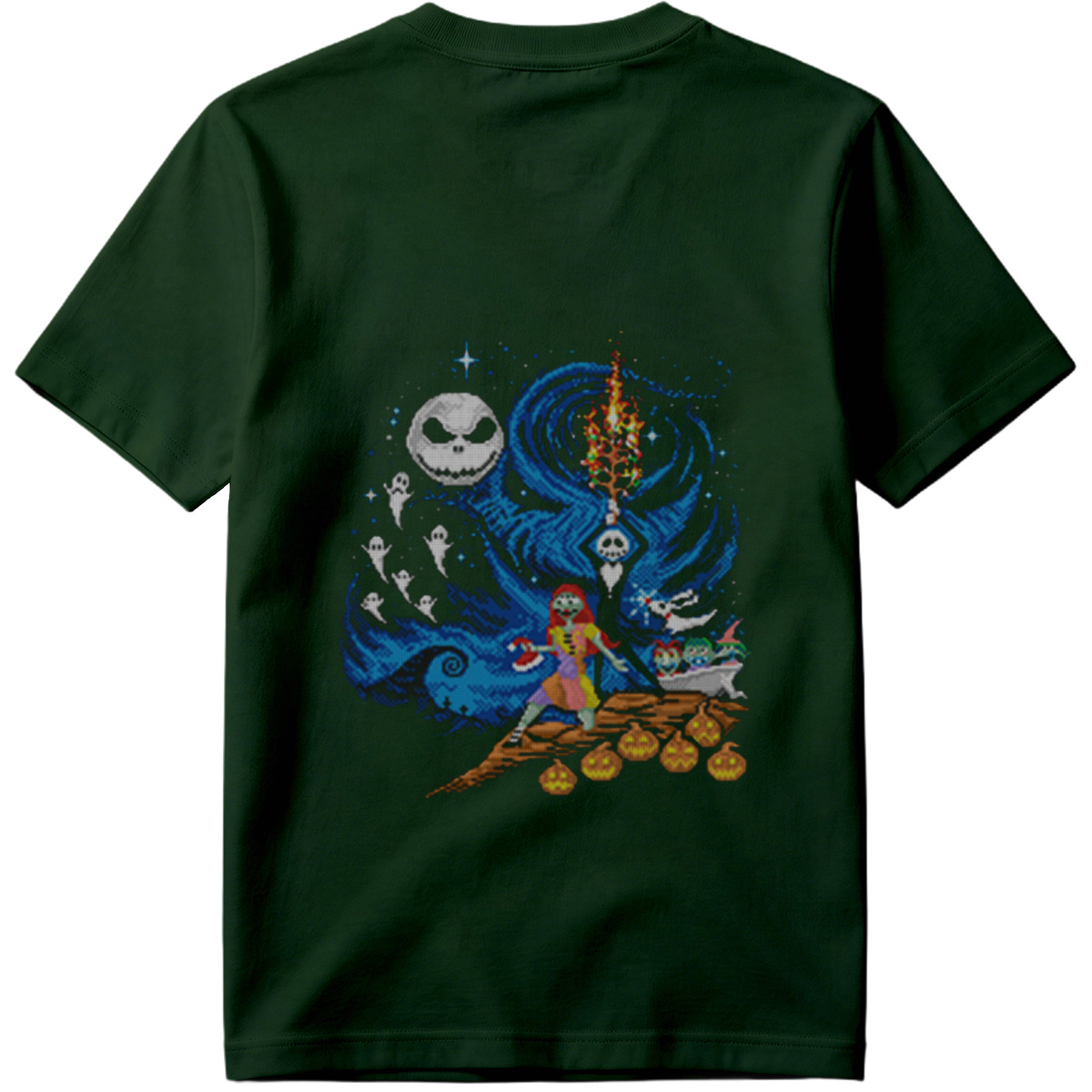 The Nightmare Before Christmas: Jack Skellington and Sally in a Magical Night Scene - Tee