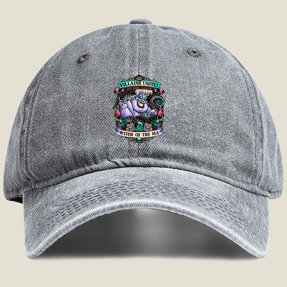 Villains Unite! Ursula - Witch of the Sea - Washed Denim - Baseball Cap