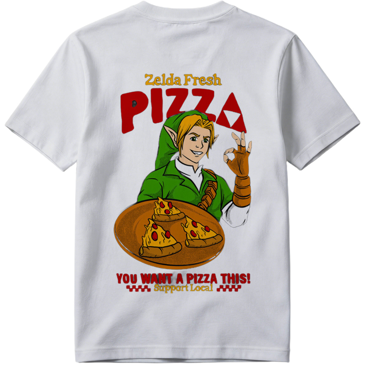 Zelda Fresh Pizza: Link Serves Pizza with a Smile - Tee