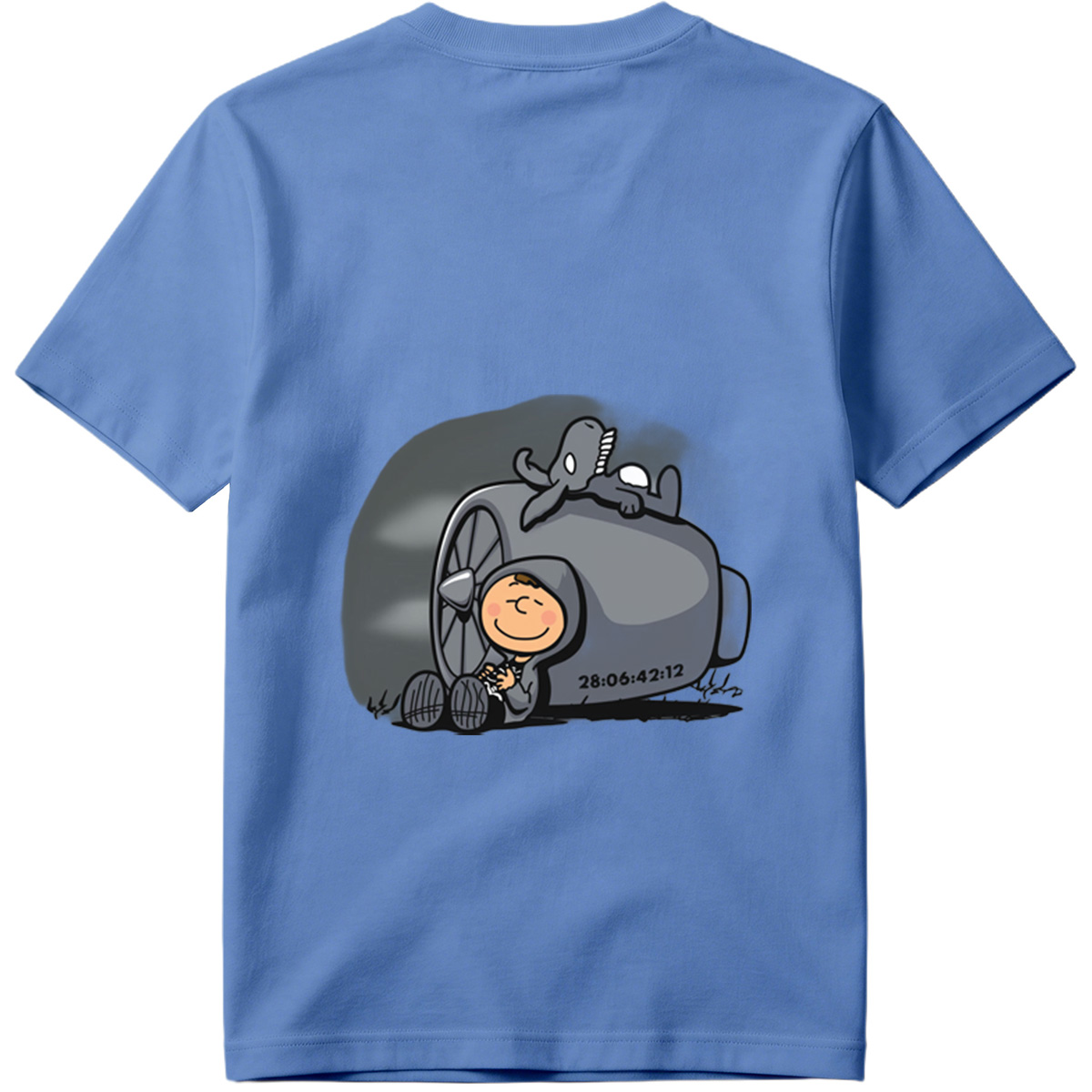 Cute Cartoon Boy with Time Machine and Octopus - Tee