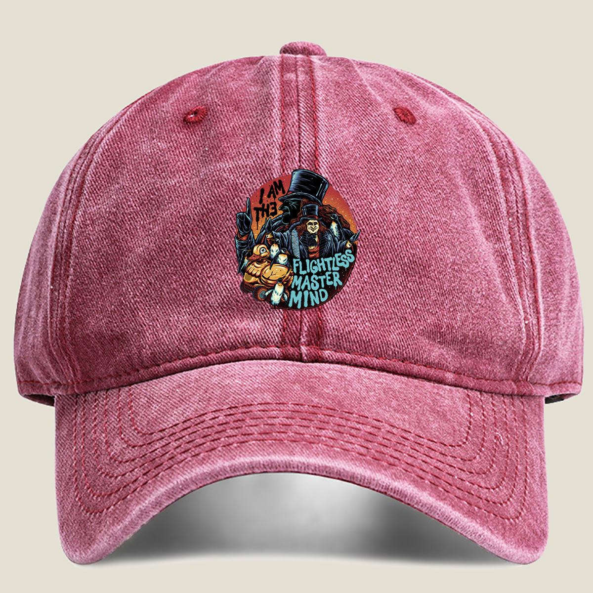 The Mad Hatter and Flightless Mastermind - Washed Denim - Baseball Cap